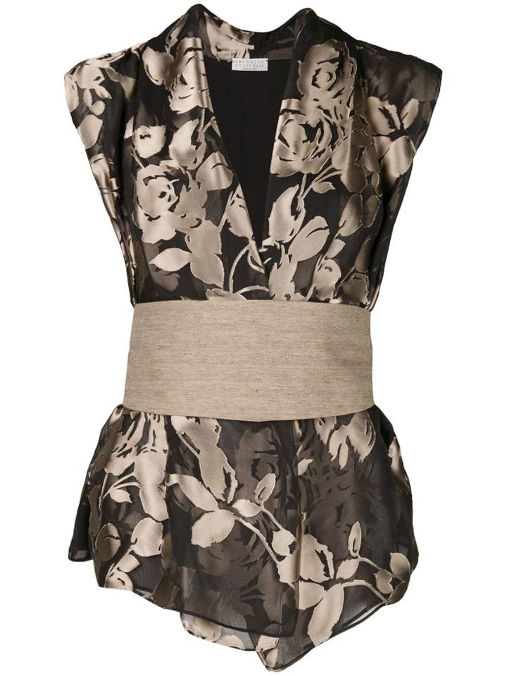 Brunello Cucinelli Floral Corset Blouse - Black