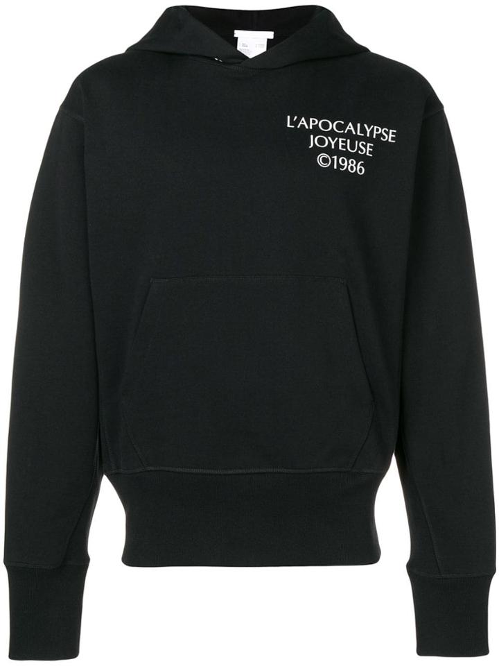 Helmut Lang Reverse Logo Print Hoodie - Black