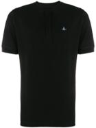 Vivienne Westwood Logo Collarless Polo Shirt - Black