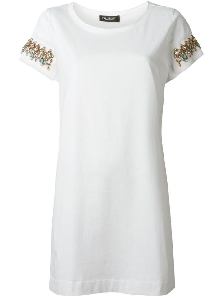 Twin-set Embellished T-shirt, Women's, Size: S, White, Cotton/polyester