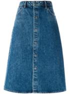 Helmut Lang Midi Denim Skirt, Women's, Size: 26, Blue, Cotton/polyester