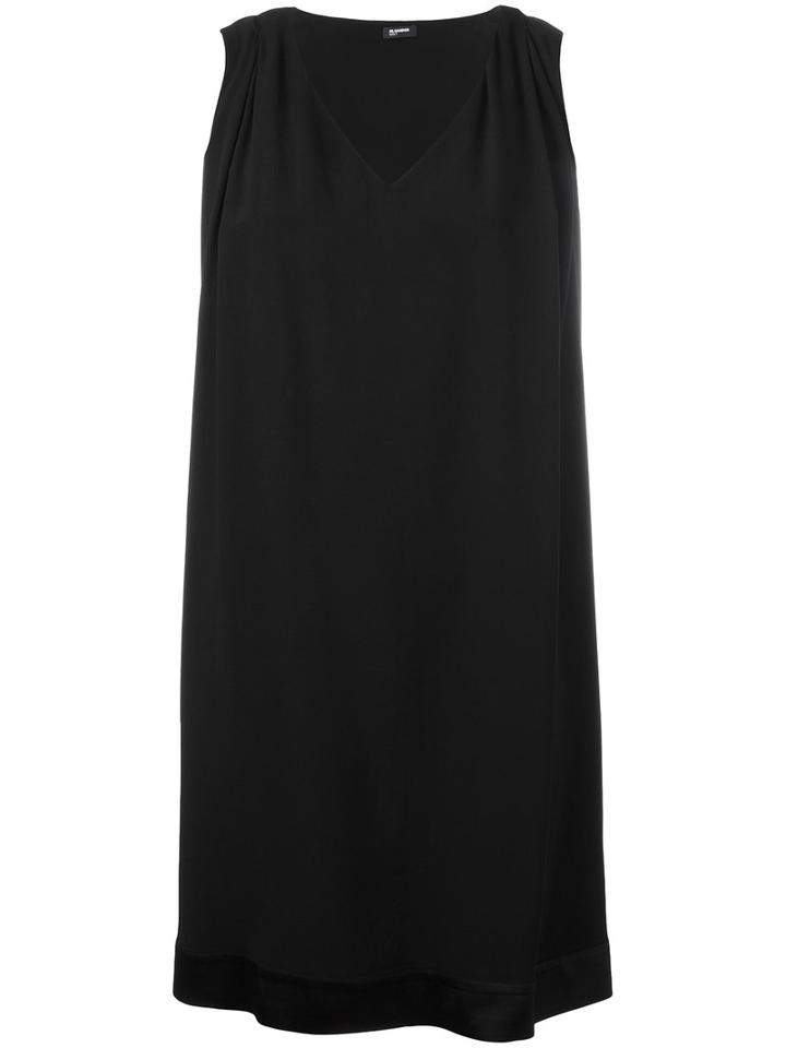 Jil Sander Navy V-neck Dress, Women's, Size: 38, Black, Acetate/rayon/spandex/elastane/cupro