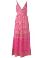 M Missoni Zigzag Detail Midi Dress, Women's, Size: 42, Pink/purple, Polyamide/viscose/metallized Polyester/polyester