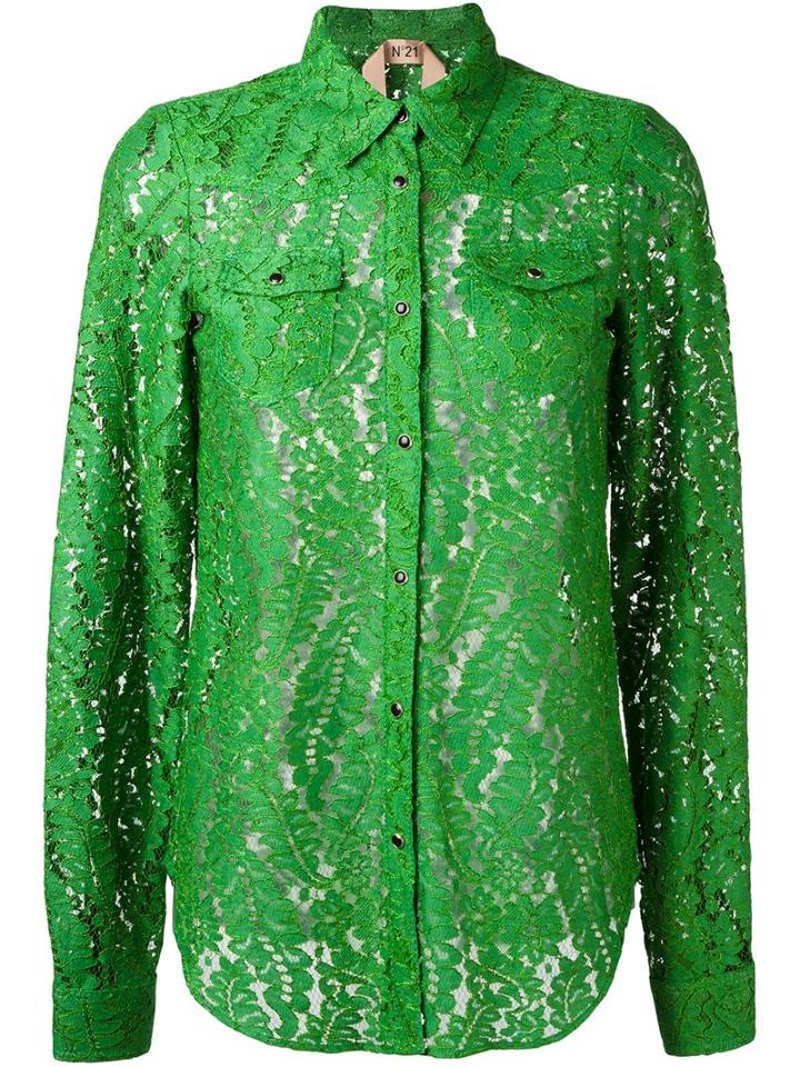 No21 Snap Fastening Sheer Shirt