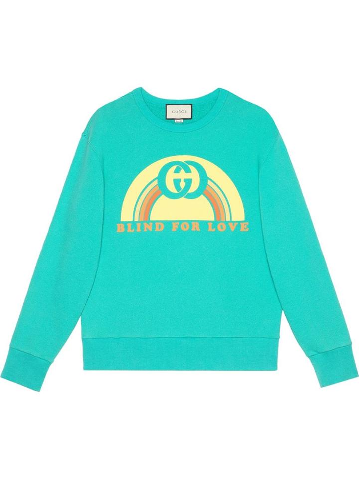 Gucci Sweatshirt With Rainbow Print - Blue