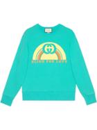 Gucci Sweatshirt With Rainbow Print - Blue