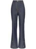 Wright Le Chapelain Button Detail Flared Jeans - Blue