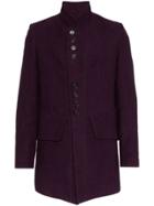 Ann Demeulemeester Button-detail Cotton Linen Jacket - Pink & Purple