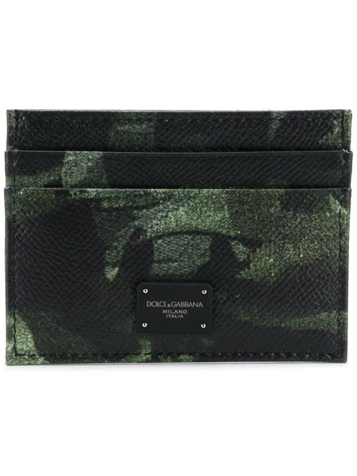 Dolce & Gabbana Camouflage Logo Cardholder - Green
