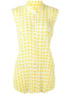 Pleats Please By Issey Miyake Ribbed Effect Dots Print Shirt, Size: 4, White, Polyester