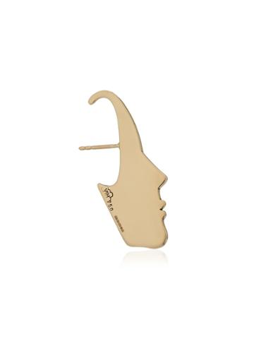 Vibe Harsl0f Gold Face Earrings - Metallic