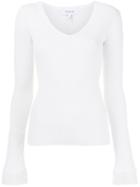 Derek Lam 10 Crosby Flayed Flared Longsleeved Blouse, Women's, Size: Small, White, Nylon/viscose