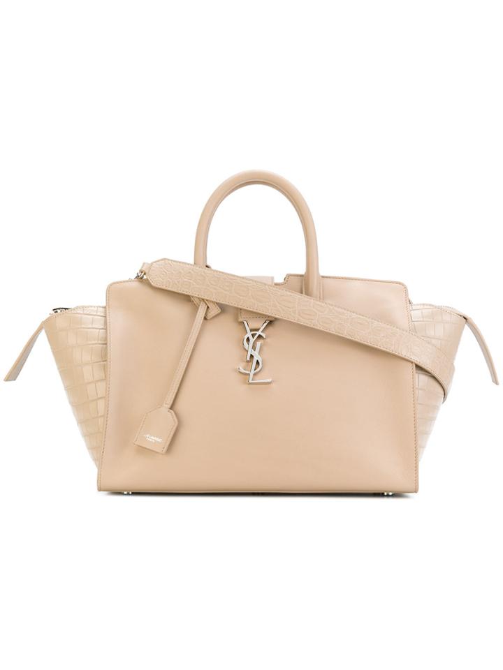 Saint Laurent Small Monogram Downtown Cabas Tote Bag - Nude & Neutrals