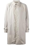 Armani Collezioni Concealed Fastening Raincoat, Men's, Size: 54, Nude/neutrals, Polyester