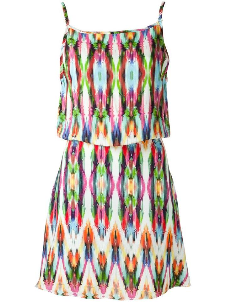 Blue Man Printed Beach Dress, Women's, Size: G, White, Lyocell