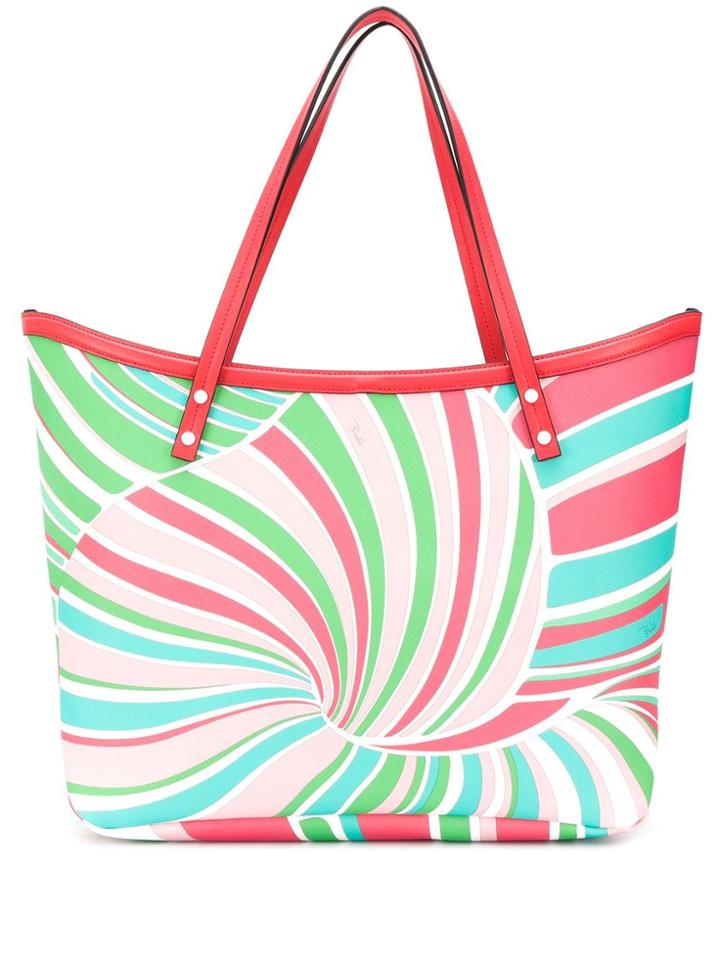Emilio Pucci Shell Print Twist Tote Bag - Green