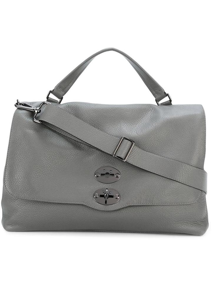 Zanellato Postina Large Tote, Men's, Grey, Leather