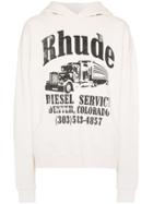 Rhude 'diesel Service' Hooded Sweatshirt - White