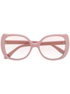 Gucci Eyewear Oversize Frame Sunglasses - Pink