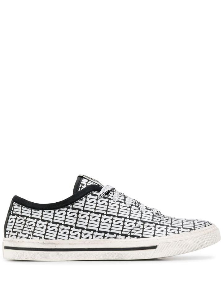 Just Cavalli Low-top Logo Print Sneakers - Black