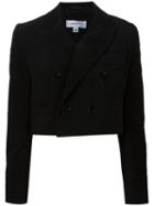 Carven Corduroy Cropped Jacket, Women's, Size: 38, Black, Cotton/spandex/elastane