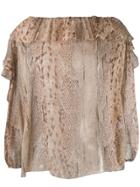 Blumarine Snakeskin Print Blouse - Neutrals