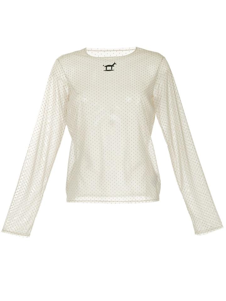Tu Es Mon Trésor Rocking Horse Mesh Top - Neutrals