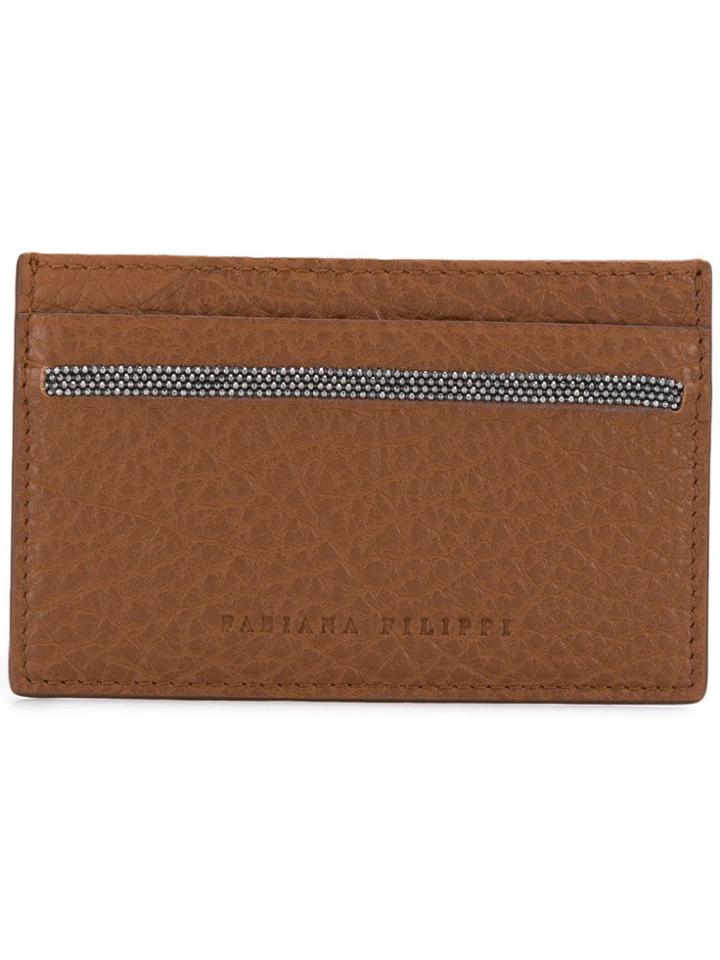 Fabiana Filippi Embellished Cardholder - Brown