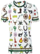 Dolce & Gabbana Western Print T-shirt, Men's, Size: 46, White, Cotton