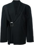 Yohji Yamamoto Vintage Slashed Collar Belted Jacket, Women's, Size: 1, Black