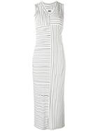 Mm6 Maison Margiela - Striped Fitted Midi Dress - Women - Spandex/elastane/viscose - L, White, Spandex/elastane/viscose