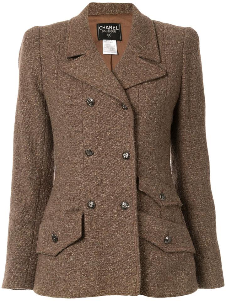 Chanel Pre-owned Peaked Lapel Blazer - Brown