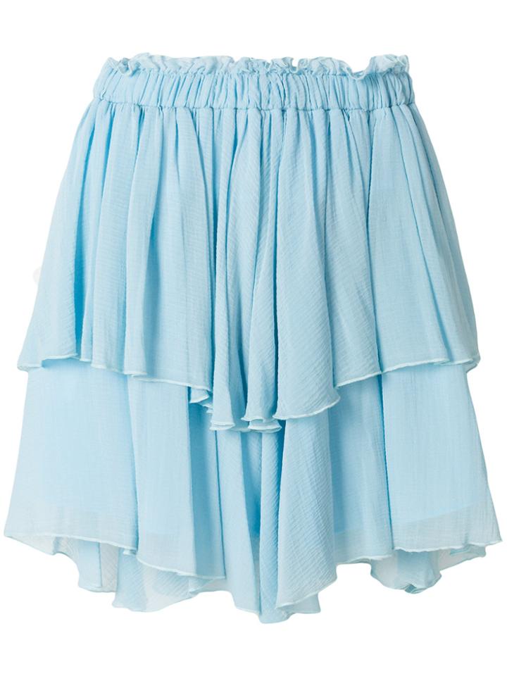 Pinko Ruffled Tiered Skirt - Blue