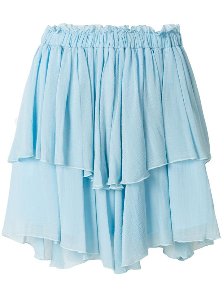Pinko Ruffled Tiered Skirt - Blue