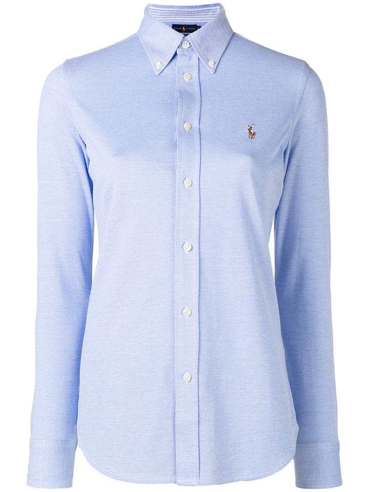Polo Ralph Lauren - Classic Logo Shirt - Women - Cotton - Xl, Blue, Cotton