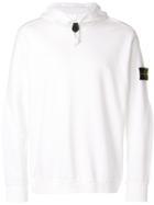 Stone Island Logo Patch Hoodie - White