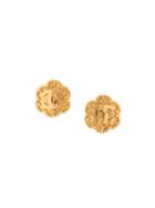 Chanel Pre-owned Cc Floral Earrings - Gold
