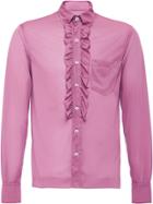 Prada Ruffled Button Down Shirt - Pink