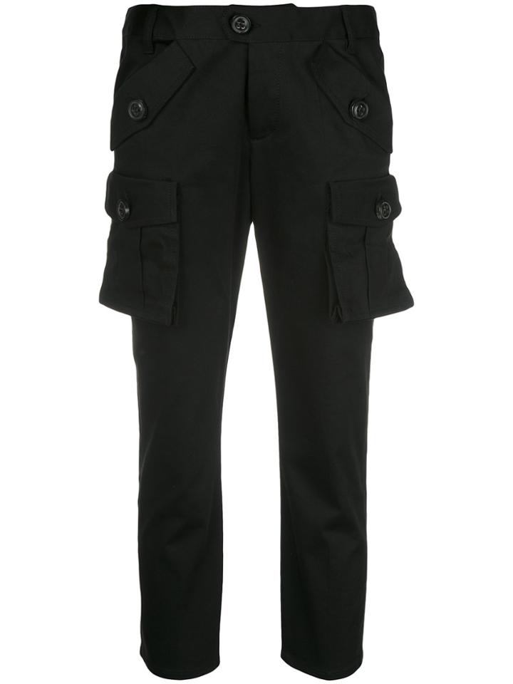 Dsquared2 Cargo Pocket Cropped Trousers - Black