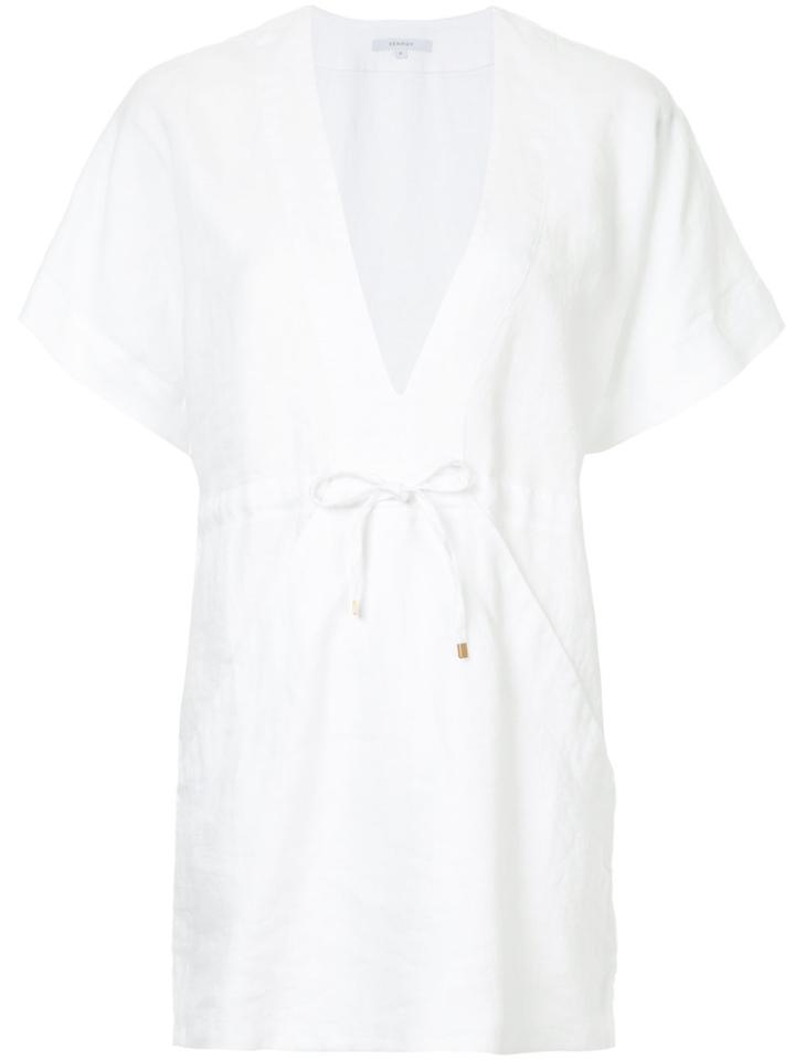 Venroy V-neck Relaxed Dress - White