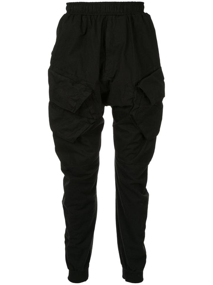 Julius Tapered Leg Cargo Trousers - Black