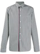 Prada Striped Detail Checked Shirt - Black