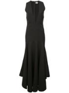 Solace London Plunge Neck Maxi Gown - Black