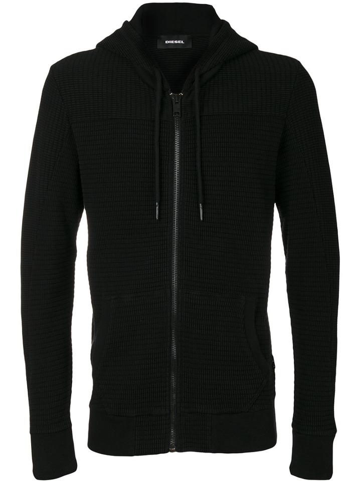 Diesel - Zipped Hoodie - Men - Cotton - M, Black, Cotton