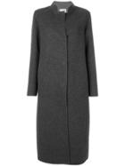 Manzoni 24 Contrast Lapel Long Coat - Grey
