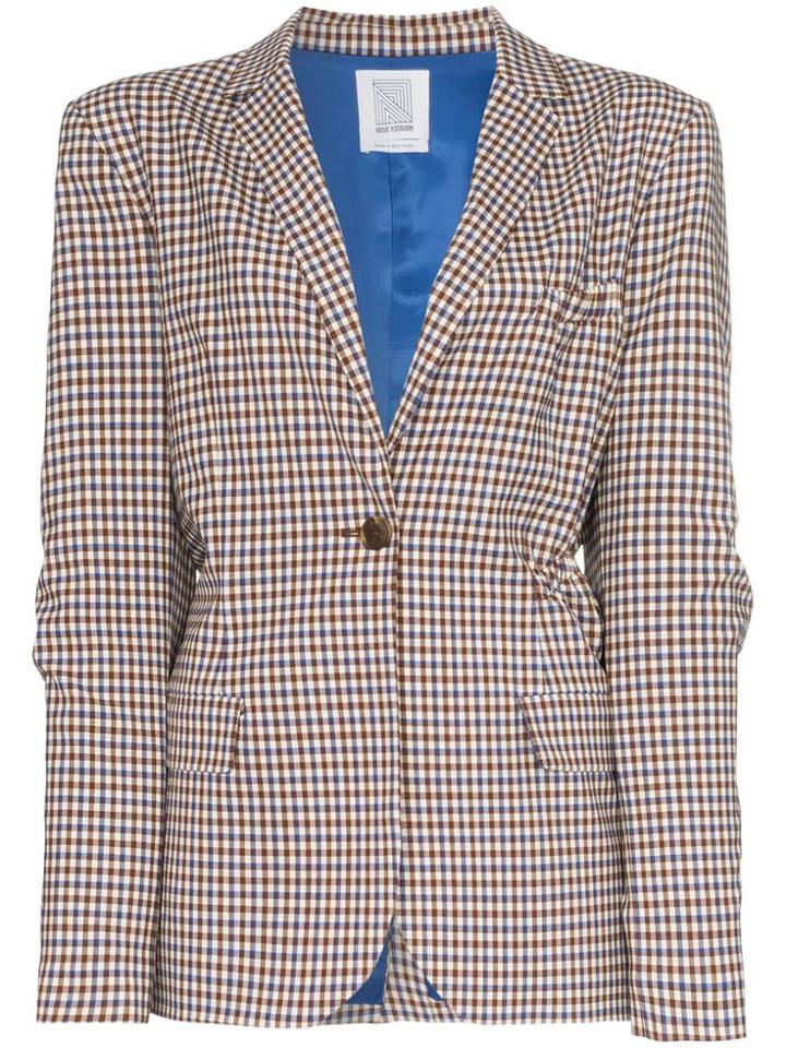 Rosie Assoulin Rosie A Jkt Blrs Dcnstrctd Scrnchy Chck - Brown