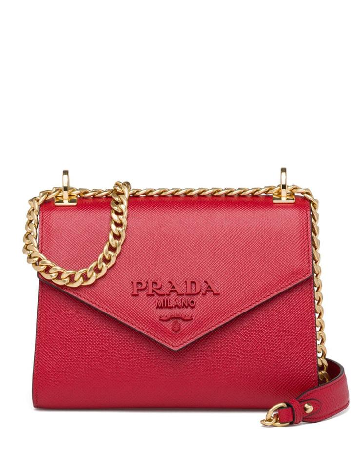 Prada Monochrome Saffiano Leather Bag - Red