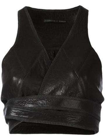Victoria/tomas Cropped Top, Women's, Black, Leather