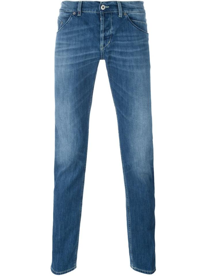 Dondup Classic Stonewashed Jeans, Men's, Size: 32/34, Blue, Cotton/polyester/spandex/elastane/cotton
