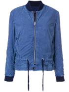 Closed Cropped Bomber Jacket - Blue